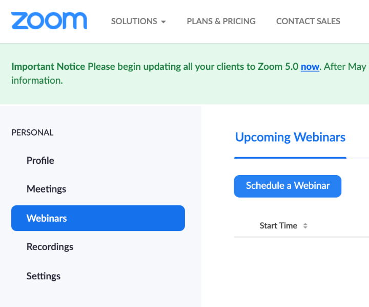 zoom webinar plans
